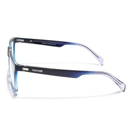 Voyage Visionary Black & Light Blue Square Eyeglasses for Men & Women - SLMG6372-C7