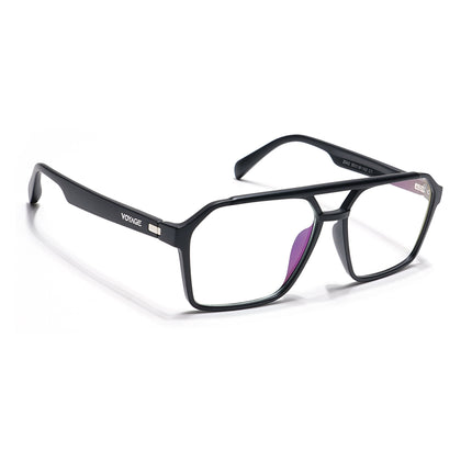 Voyage Visionary Matt Black Wayfarer Eyeglasses for Men & Women - SLMG6373-C1