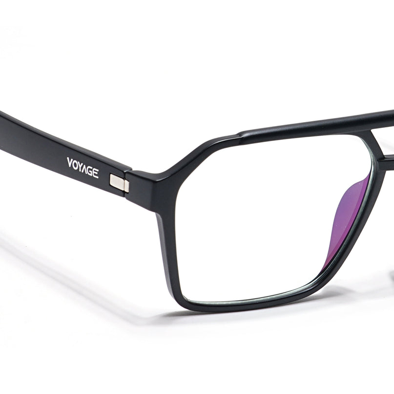 Voyage Visionary Matt Black Wayfarer Eyeglasses for Men & Women - SLMG6373-C1