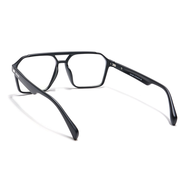 Voyage Visionary Matt Black Wayfarer Eyeglasses for Men & Women - SLMG6373-C1