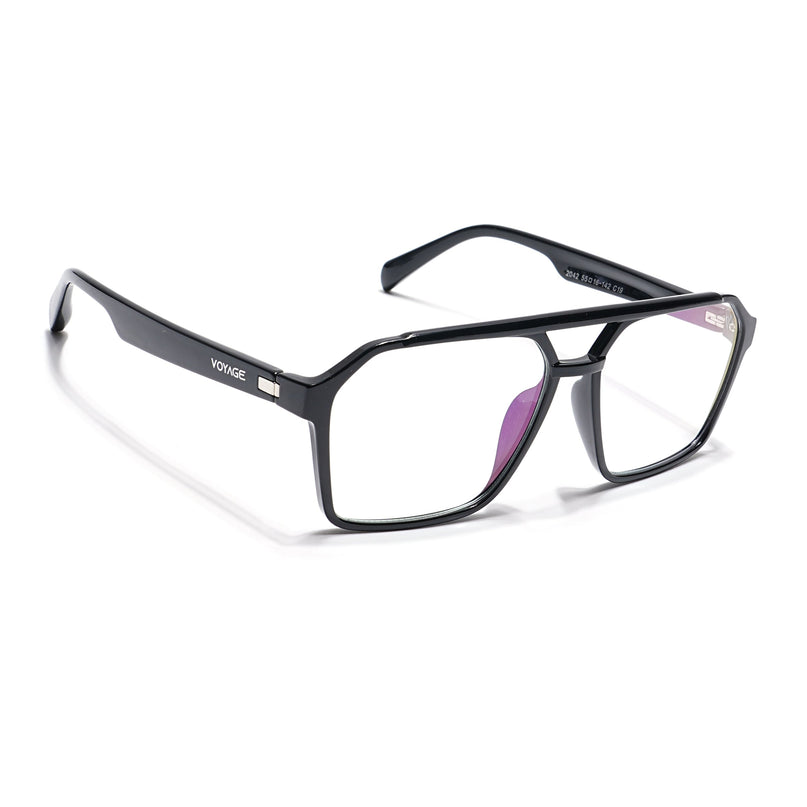 Voyage Visionary Shine Black Wayfarer Eyeglasses for Men & Women - SLMG6374-C2