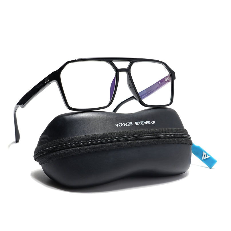 Voyage Visionary Shine Black Wayfarer Eyeglasses for Men & Women - SLMG6374-C2