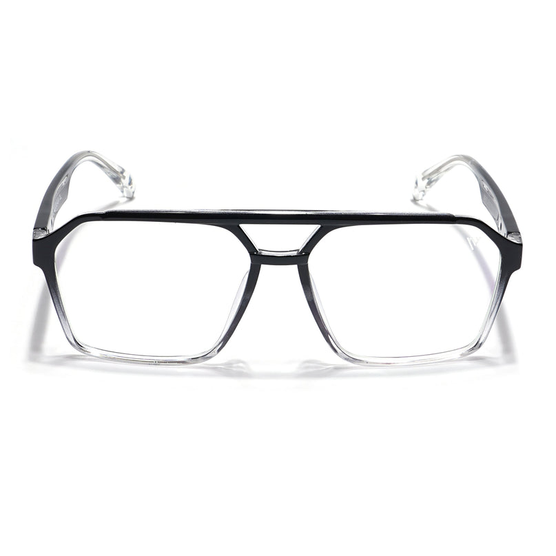 Voyage Visionary Black & Transparent Wayfarer Eyeglasses for Men & Women - SLMG6376-C4