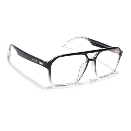 Voyage Visionary Black & Transparent Wayfarer Eyeglasses for Men & Women - SLMG6376-C4