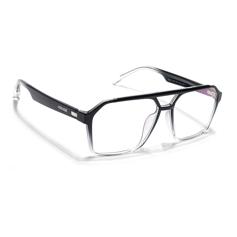 Voyage Visionary Black & Transparent Wayfarer Eyeglasses for Men & Women - SLMG6376-C4