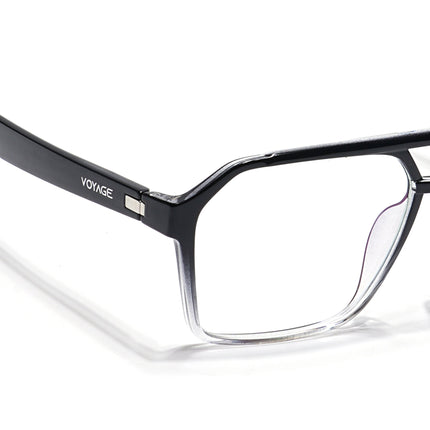 Voyage Visionary Black & Transparent Wayfarer Eyeglasses for Men & Women - SLMG6376-C4