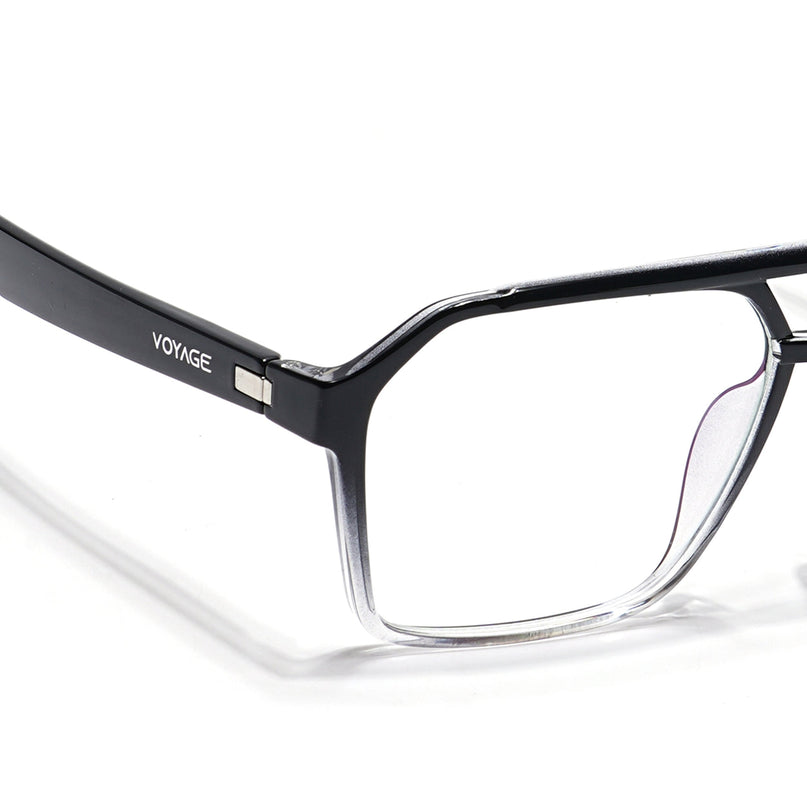 Voyage Visionary Black & Transparent Wayfarer Eyeglasses for Men & Women - SLMG6376-C4