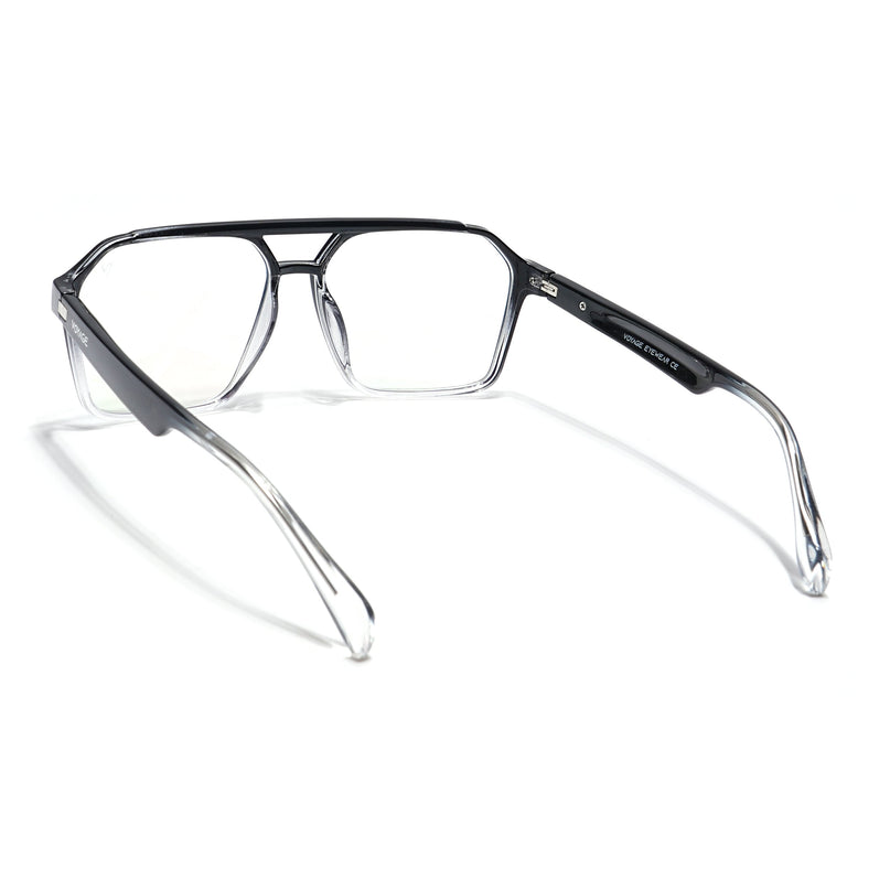Voyage Visionary Black & Transparent Wayfarer Eyeglasses for Men & Women - SLMG6376-C4