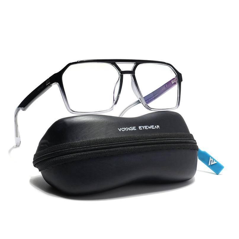 Voyage Visionary Black & Transparent Wayfarer Eyeglasses for Men & Women - SLMG6376-C4