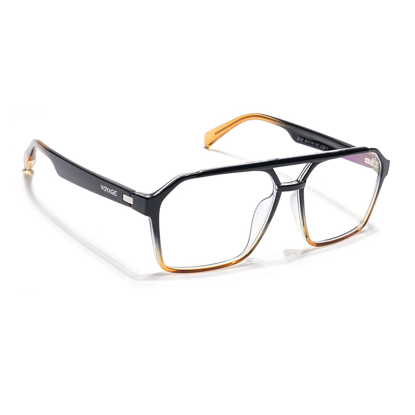 Voyage Visionary Black & Brown Wayfarer Eyeglasses for Men & Women - SLMG6377-C5