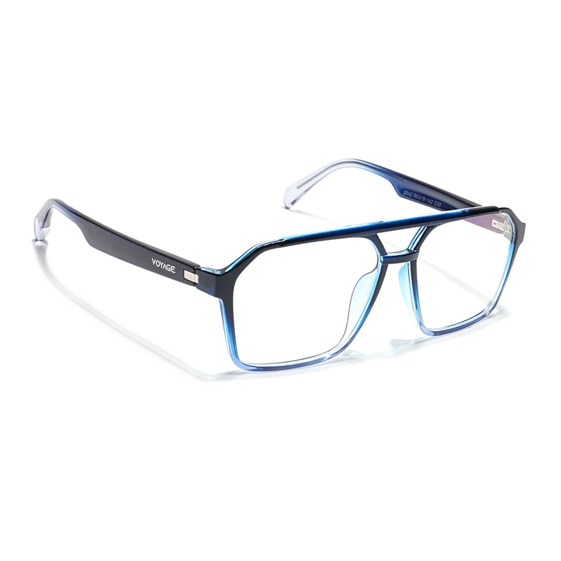 Voyage Visionary Black & Light Blue Wayfarer Eyeglasses for Men & Women - SLMG6378-C6