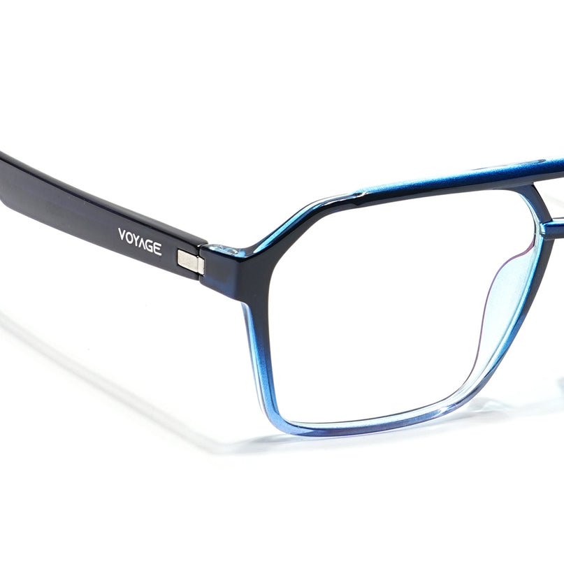 Voyage Visionary Black & Light Blue Wayfarer Eyeglasses for Men & Women - SLMG6378-C6