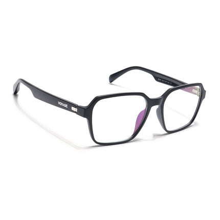 Voyage Visionary Matt Black Square Eyeglasses for Men & Women - SLMG6379-C1
