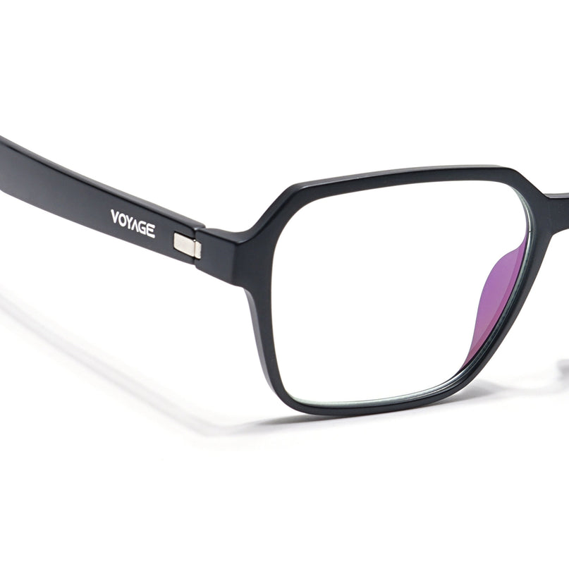 Voyage Visionary Matt Black Square Eyeglasses for Men & Women - SLMG6379-C1
