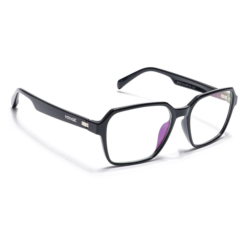 Voyage Visionary Shine Black Square Eyeglasses for Men & Women - SLMG6380-C2
