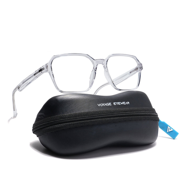 Voyage Visionary Transparent Square Eyeglasses for Men & Women - SLMG6382-C4