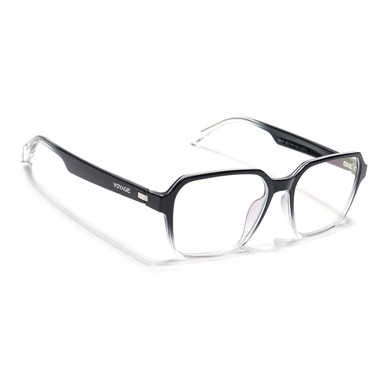Voyage Visionary Black & Transparent Square Eyeglasses for Men & Women - SLMG6383-C5
