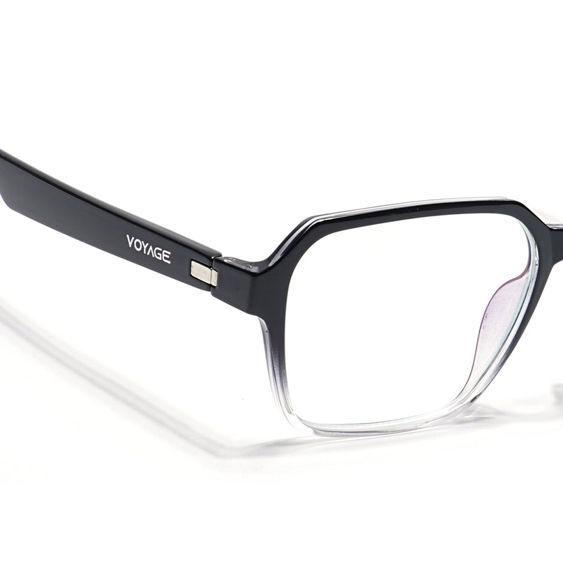 Voyage Visionary Black & Transparent Square Eyeglasses for Men & Women - SLMG6383-C5