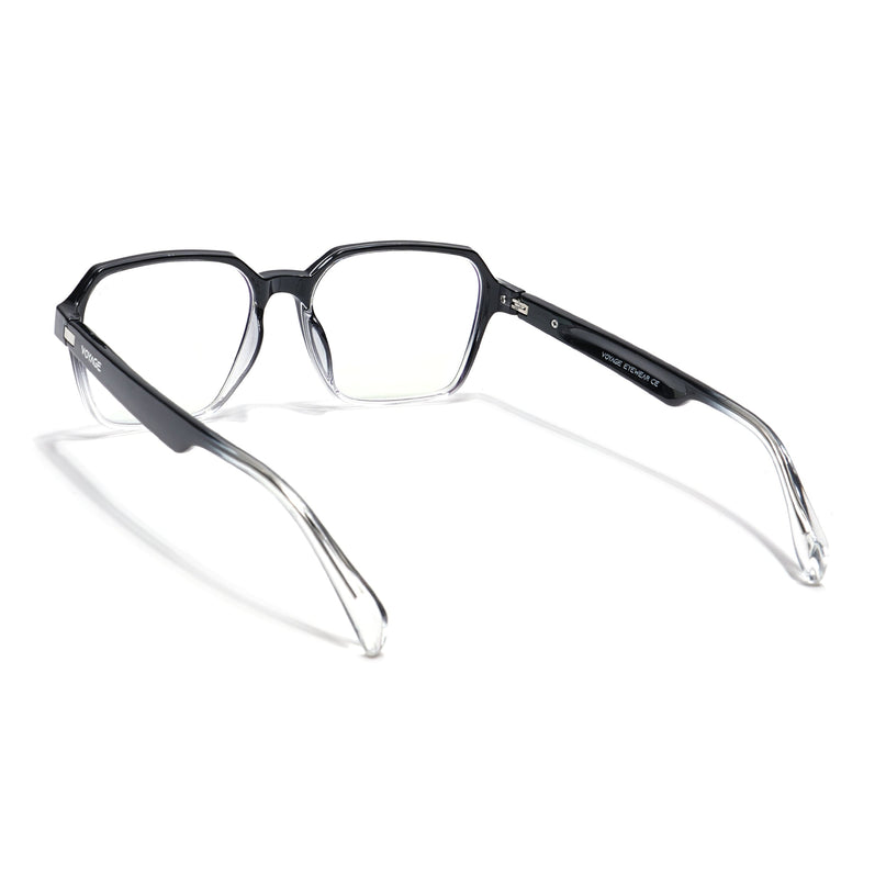 Voyage Visionary Black & Transparent Square Eyeglasses for Men & Women - SLMG6383-C5