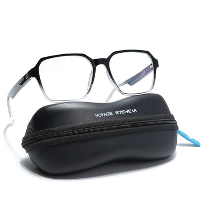 Voyage Visionary Black & Transparent Square Eyeglasses for Men & Women - SLMG6383-C5