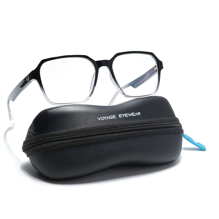 Voyage Visionary Black & Transparent Square Eyeglasses for Men & Women - SLMG6383-C5