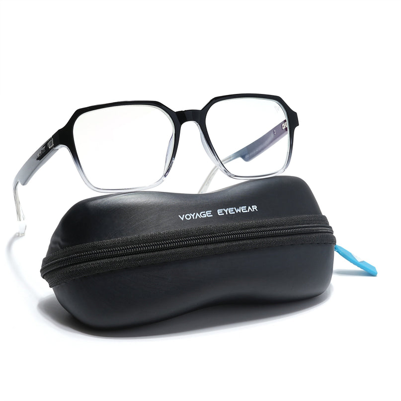 Voyage Visionary Black & Transparent Square Eyeglasses for Men & Women - SLMG6383-C5