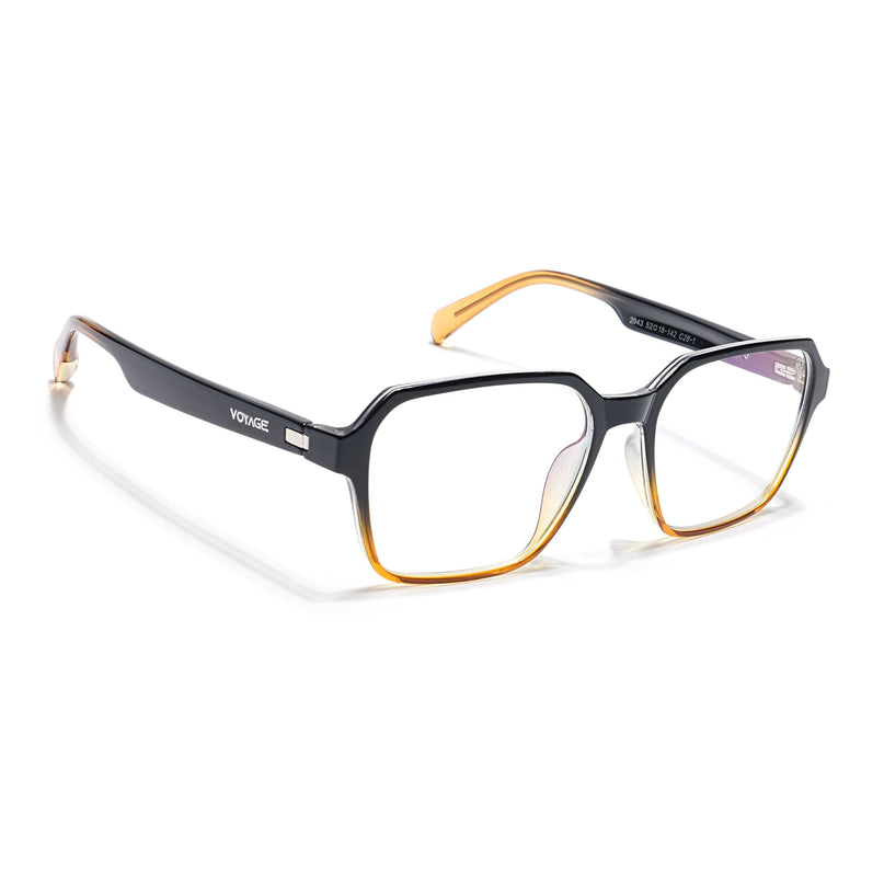 Voyage Visionary Black & Brown Square Eyeglasses for Men & Women - SLMG6384-C6