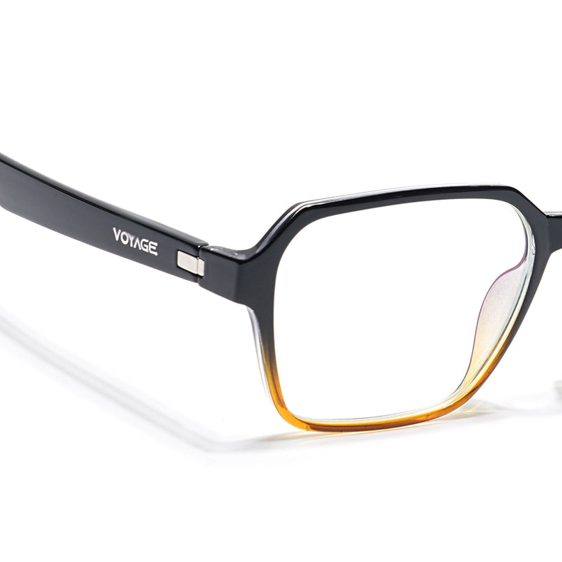 Voyage Visionary Black & Brown Square Eyeglasses for Men & Women - SLMG6384-C6