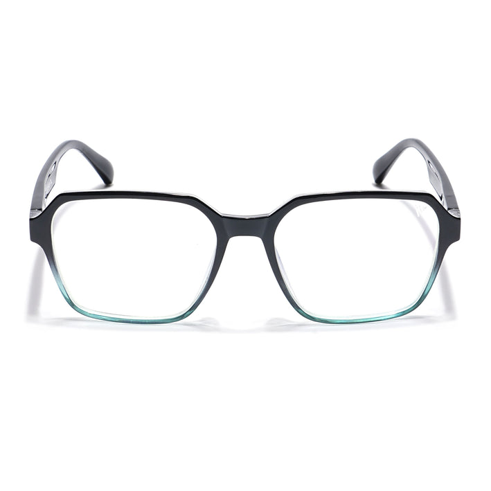Voyage Visionary Black & Light Blue Square Eyeglasses for Men & Women - SLMG6385-C7
