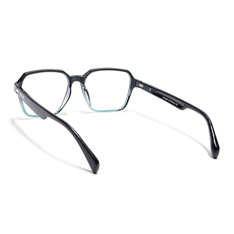 Voyage Visionary Black & Light Blue Square Eyeglasses for Men & Women - SLMG6385-C7