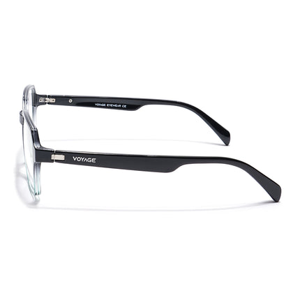 Voyage Visionary Black & Light Blue Square Eyeglasses for Men & Women - SLMG6385-C7