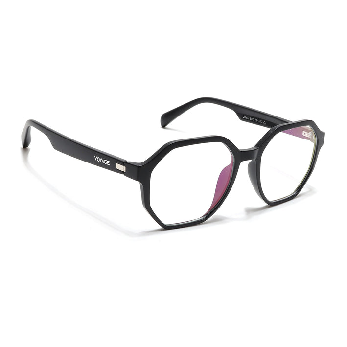 Voyage Visionary Select Matt Black Geometric Eyeglasses for Men & Women - SLMG6461-C1