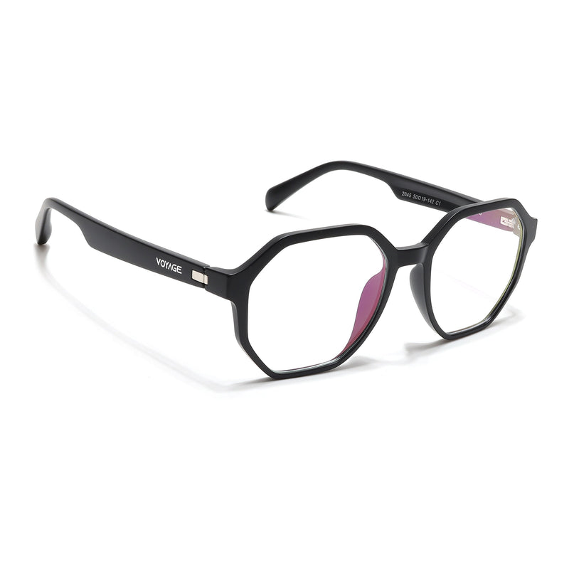 Voyage Visionary Select Matt Black Geometric Eyeglasses for Men & Women - SLMG6461-C1