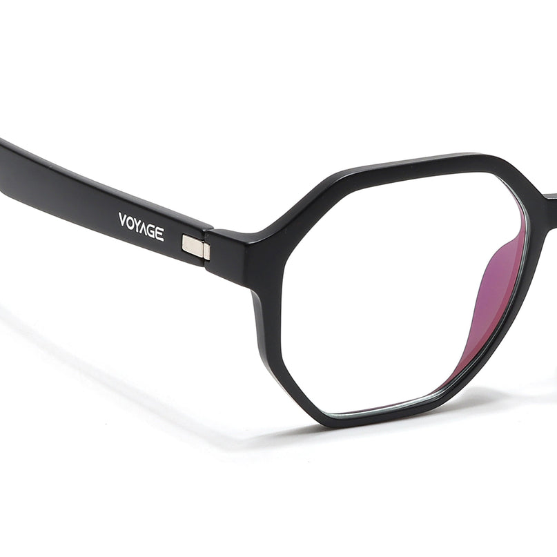 Voyage Visionary Select Matt Black Geometric Eyeglasses for Men & Women - SLMG6461-C1