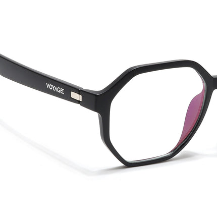 Voyage Visionary Select Matt Black Geometric Eyeglasses for Men & Women - SLMG6461-C1