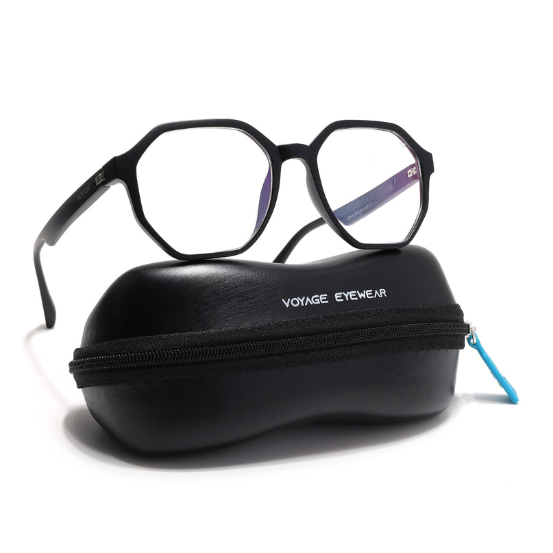 Voyage Visionary Select Matt Black Geometric Eyeglasses for Men & Women - SLMG6461-C1