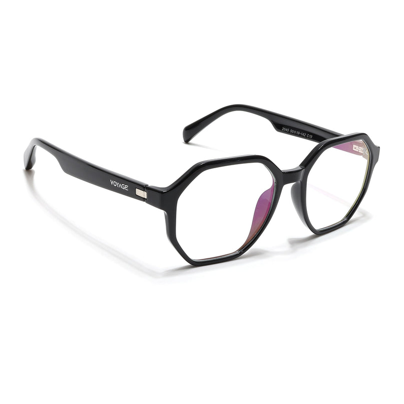 Voyage Visionary Select Shine Black Geometric Eyeglasses for Men & Women - SLMG6462-C2