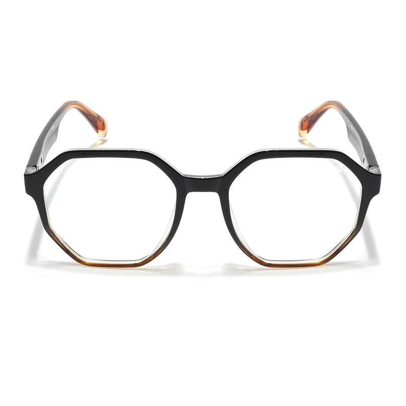 Voyage Visionary Select Black & Brown Geometric Eyeglasses for Men & Women - SLMG6464-C4
