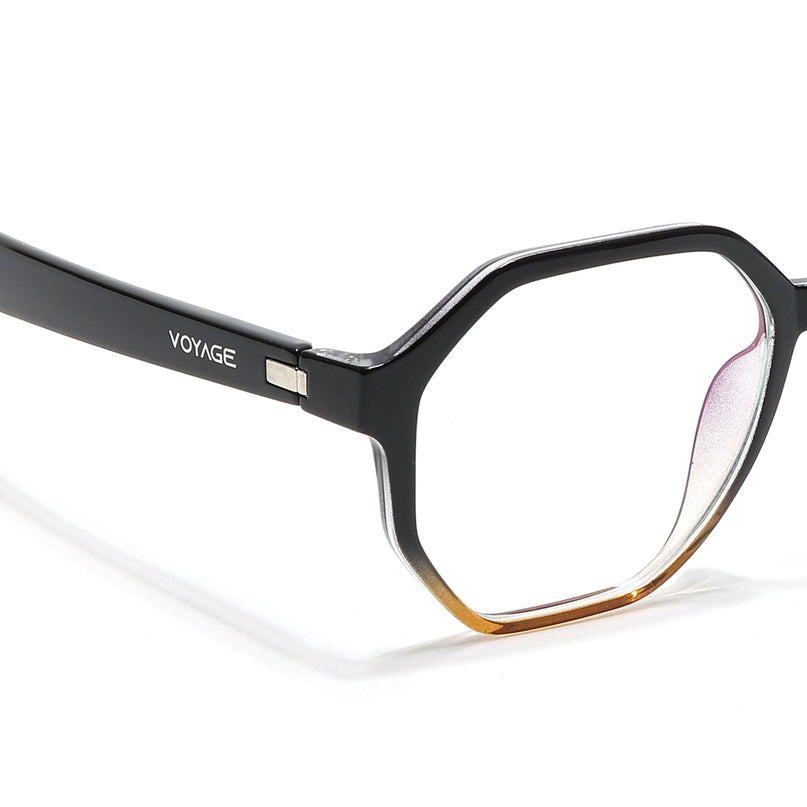 Voyage Visionary Select Black & Brown Geometric Eyeglasses for Men & Women - SLMG6464-C4
