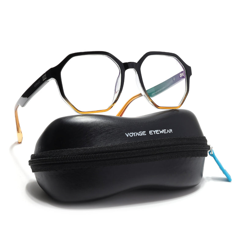 Voyage Visionary Select Black & Brown Geometric Eyeglasses for Men & Women - SLMG6464-C4
