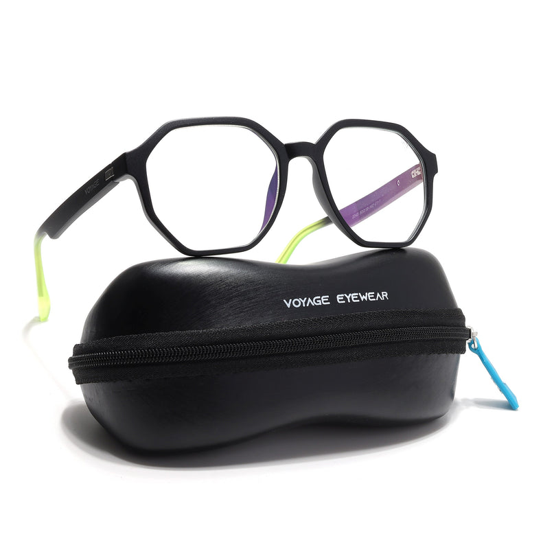 Voyage Visionary Select Matt Black Geometric Eyeglasses for Men & Women - SLMG6466-C6