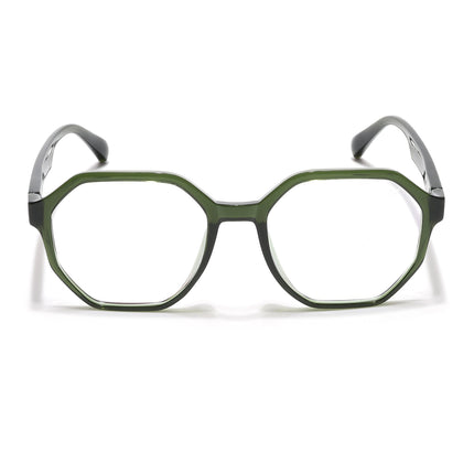 Voyage Visionary Select Olive Geometric Eyeglasses for Men & Women - SLMG6467-C7