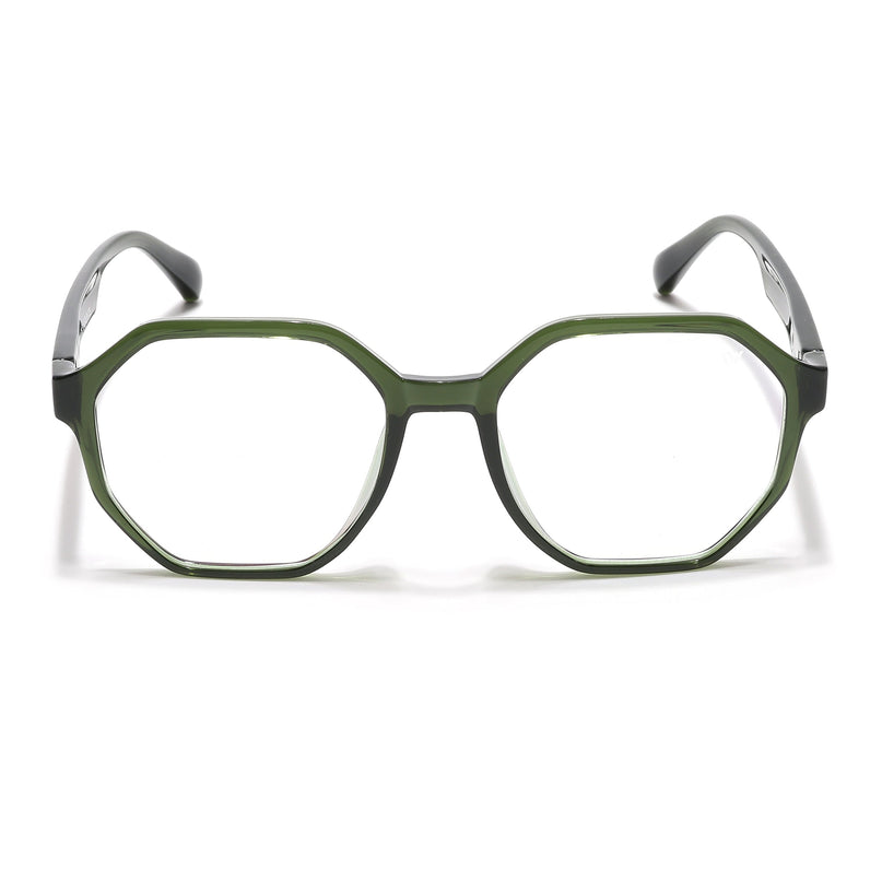 Voyage Visionary Select Olive Geometric Eyeglasses for Men & Women - SLMG6467-C7