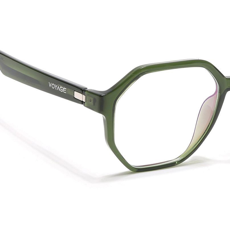Voyage Visionary Select Olive Geometric Eyeglasses for Men & Women - SLMG6467-C7