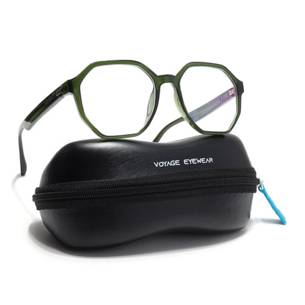 Voyage Visionary Select Olive Geometric Eyeglasses for Men & Women - SLMG6467-C7