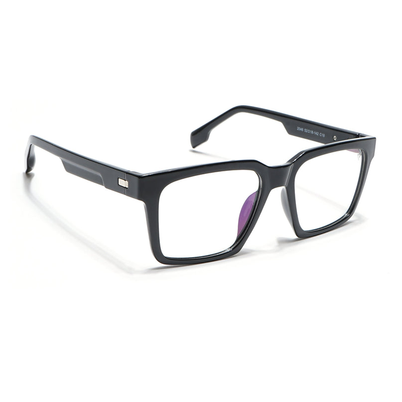 Voyage Visionary Shine Black Square Eyeglasses for Men & Women - SLMG6388-C2