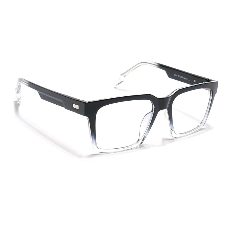 Voyage Visionary Black & Transparent Square Eyeglasses for Men & Women - SLMG6390-C4