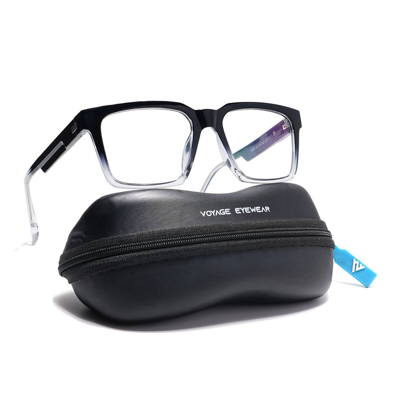 Voyage Visionary Black & Transparent Square Eyeglasses for Men & Women - SLMG6390-C4