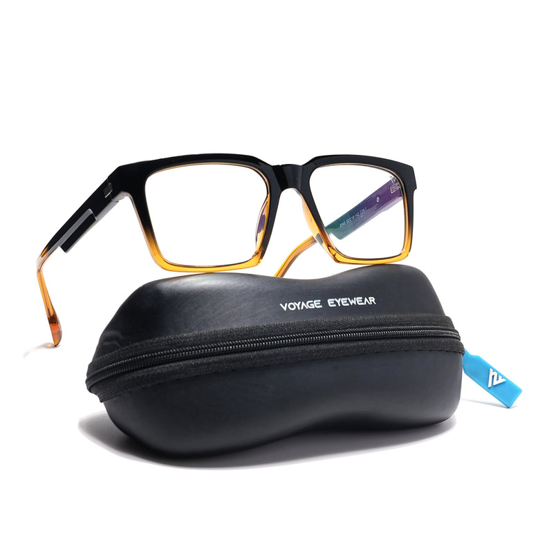 Voyage Visionary Black & Brown Square Eyeglasses for Men & Women - SLMG6391-C5