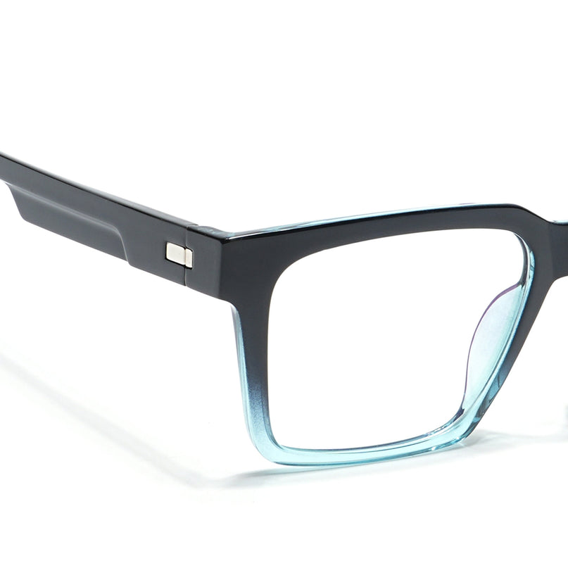 Voyage Visionary Black & Light Blue Square Eyeglasses for Men & Women - SLMG6392-C6
